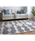 Feizy Mynka Bohemian & Eclectic Diamond, Tan/Ivory/Blue, 2'-6" x 8' Runner