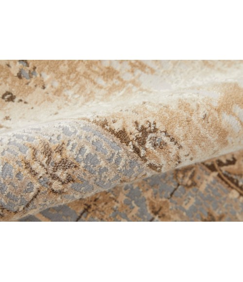 Feizy Celene French & Victorian Bordered, Tan/Brown/Gray, 7'-9" x 10' Area Rug