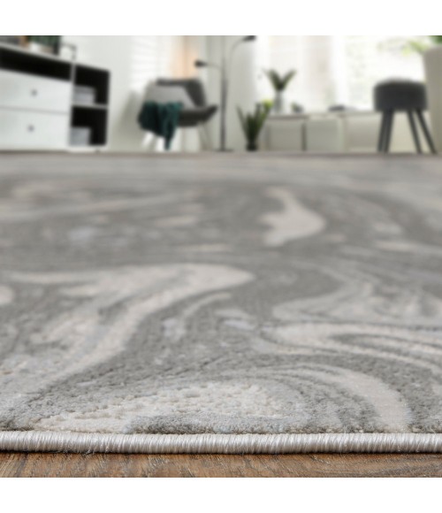 Prasad Area Rug Feizy Prasad Casual Watercolor, Gray/Ivory/Silver, 8' x 11' Area Rug