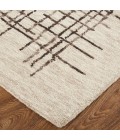 Feizy Maddox Modern Tufted Architectural Rug, Light Taupe/Chocolate Brown, 5ft x 8ft