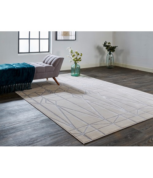 Feizy Micah IVORY/SILVER Rug 6943045F 5 ft. X 7 ft. Rectangle - Rugs Town Feizy Micah IVORY/SILVER 6943045F 5 ft. X 7 ft. Rectangle Rug
