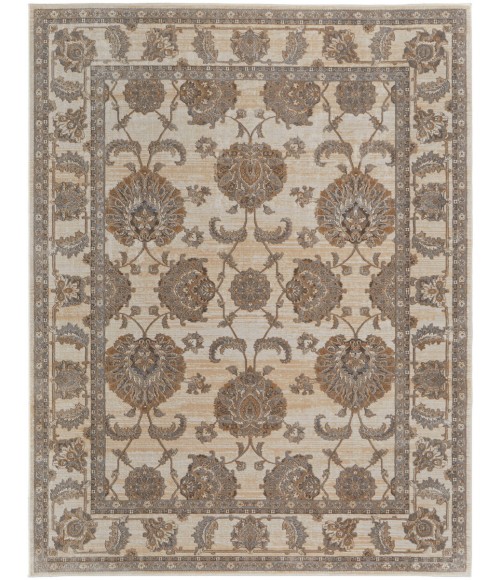 Feizy Celene Classic Bordered, Tan/Ivory/Brown, 3'-9" x 5'-7" Accent Rug
