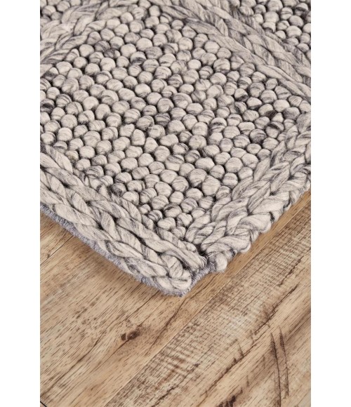 Feizy Berkeley Casual Solid, Ivory/Gray/Black, 9'-6" x 13'-6" Area Rug
