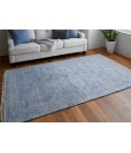 Caldwell Area Rug Feizy Caldwell Bohemian & Eclectic Distressed, Blue/Ivory, 9' x 12' Area Rug