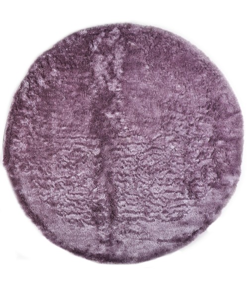 Feizy Indochine Luxury & Glam Solid, Purple, 8' x 8' Round Rug