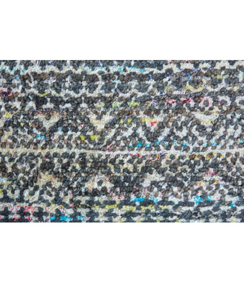 Tortola Area Rug Feizy Tortola Bohemian & Eclectic Diamond, Black/White/Blue, 8'-6" x 11'-6" Area Rug