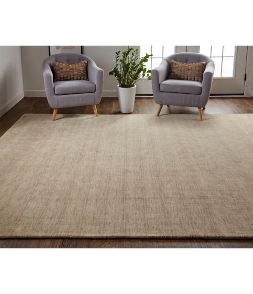 Feizy Luna Casual Solid, Tan, 8' x 11' Area Rug