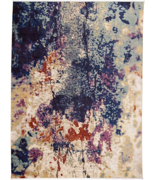 Feizy Torina Classic Abstract, Blue/Purple/Gold, 9'-6" x 12'-7" Area Rug