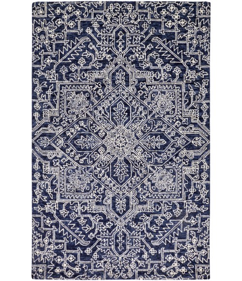 Feizy Belfort Vintage Medallion, Blue/Ivory, 10' x 14' Area Rug