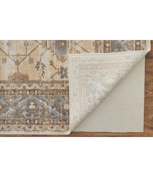 Celene Area Rug Feizy Celene Luxury & Glam Bordered, Tan/Ivory/Gray, 12' x 15' Area Rug