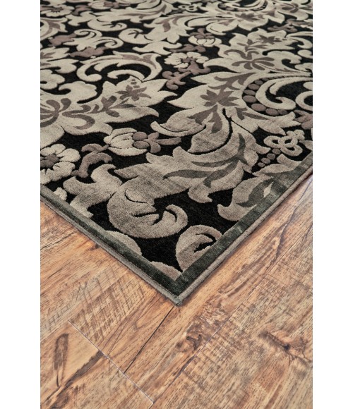 Feizy Saphir Craftsman Floral & Botanical, Taupe/Black/Gray, 7'-6" x 10'-6" Area Rug