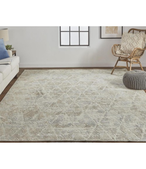 Elias Area Rug Feizy Elias Abstract Chevron Rug, Oyster Gray/Taos Taupe, 8ft x 10ft Area Rug
