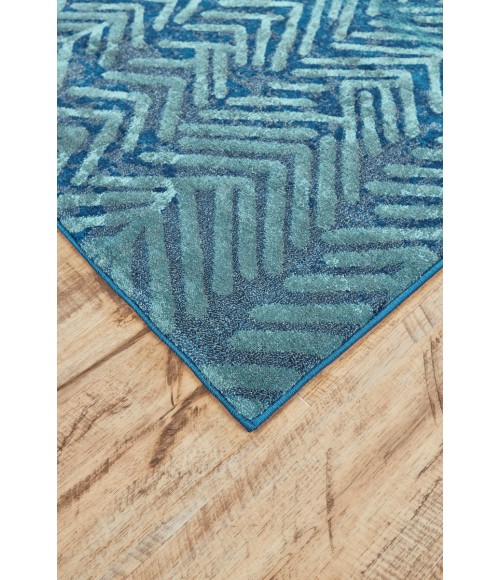 Feizy Brixton Casual Herringbone, Blue, 8' x 11' Area Rug