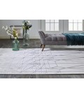 Feizy Micah Mid-Century Modern Geometric, White/Silver/Gray, 8' x 11' Area Rug