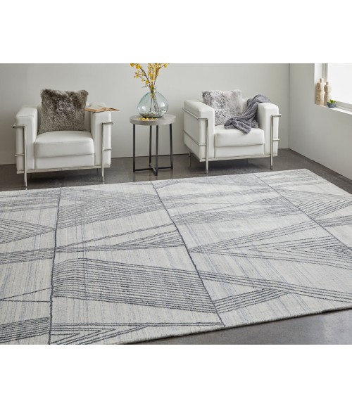 Whitton Area Rug Feizy Whitton Industrial Abstract, Ivory/Black, 10' x 14' Area Rug