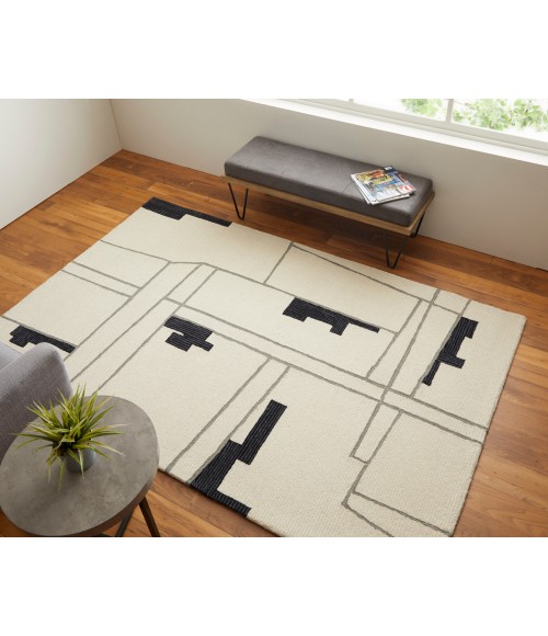 Maguire Area Rug Feizy Maguire Industrial Abstract, Ivory/Gray/Taupe, 9' x 12' Area Rug