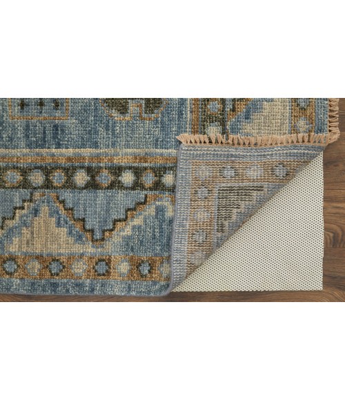 Fillmore Area Rug Feizy Fillmore Vintage Medallion, Blue/Green, 2'-6" x 14' Runner