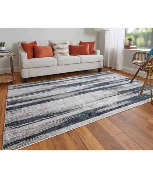 Micah Area Rug Feizy Micah Industrial Abstract, Black/Silver/Gray, 12' x 18' Area Rug