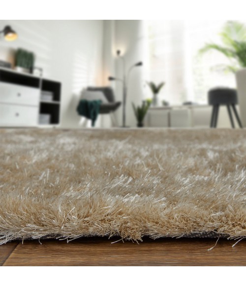 Feizy Indochine Luxury & Glam Solid, Tan/Taupe, 8' x 8' Round Rug