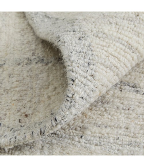 Feizy Navaro Scandinavian Distressed, Ivory/Gray/Blue, 9' x 9' Round Rug