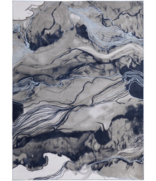 Gaspar Area Rug Feizy Gaspar Industrial Abstract, Blue/Gray/Ivory, 5'-2" x 7'-2" Area Rug