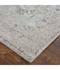 Feizy Macklaine Distressed Metallic Rug, Ivory/Silver Gray, 5ft x 8ft Area Rug