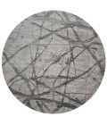 Kano Area Rug Feizy Kano Industrial Abstract, Taupe/Gray/Ivory, 8'-9" x 8'-9" Round Rug