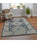 Feizy Fillmore Classic Diamond, Blue/Ivory, 2'-6" x 10' Runner