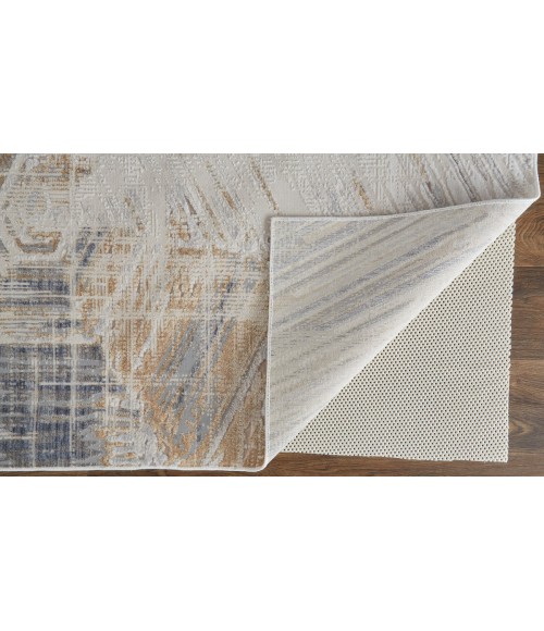 Laina Area Rug Feizy Laina Casual Abstract, Tan/Ivory/Gray, 3' x 10' Runner