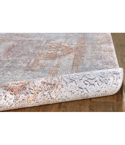 Feizy Cecily Vintage Medallion, Gold/Pink/Blue, 8' x 8' Square Square Rug