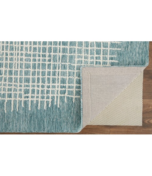 Feizy Maddox Modern Tufted Architectural Rug, Teal/Stillwater Blue, 8ft x 10ft