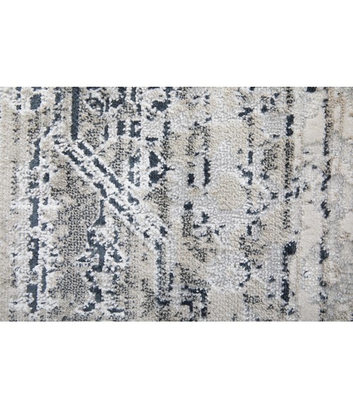 Feizy Macklaine Bohemian & Eclectic Distressed, Taupe/Black/Ivory, 12' x 15' Area Rug
