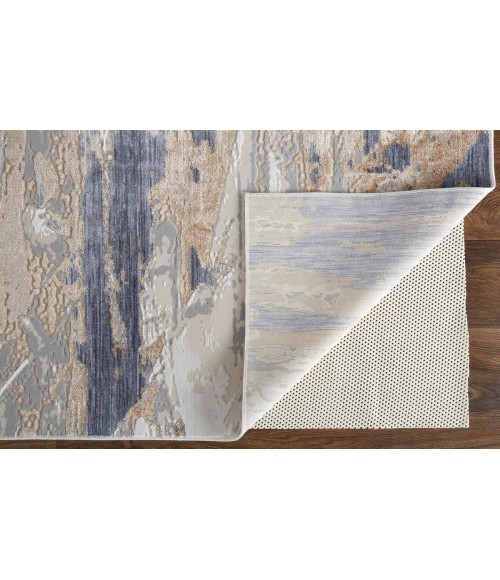 Feizy Laina Industrial Abstract, Tan/Orange/Ivory, 5' x 7'-10" Area Rug