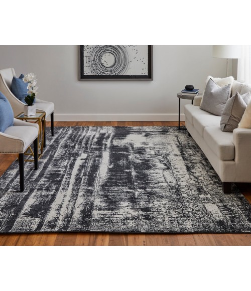 Coda Area Rug Feizy Coda Industrial Abstract, Black/White, 2' x 3' Accent Rug