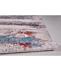 Feizy Cadiz Industrial Abstract, Gray/Red/Blue, 12' x 18' Area Rug