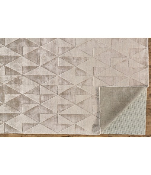 Gramercy Area Rug Feizy Gramercy Global Geometric, Taupe, 2'-6" x 8' Runner
