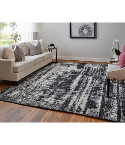 Coda Area Rug Feizy Coda Industrial Abstract, Black/White, 2' x 3' Accent Rug