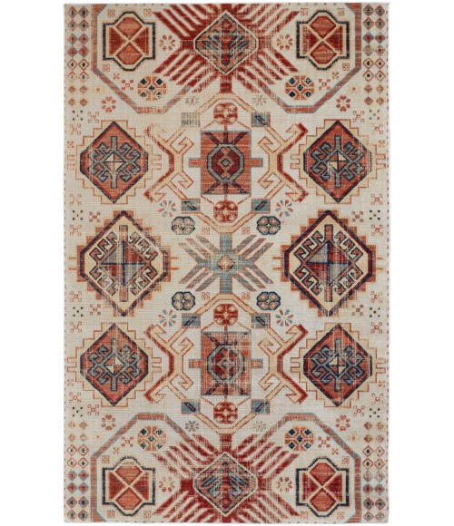 Feizy Nolan Vinatge Style Tribal Kazak Rug, Ochre Red/Vanilla Beige, 10ft x 13ft-2in