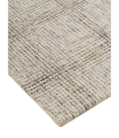 Belfort Area Rug Feizy Belfort Casual Geometric, Ivory/Gray/Tan, 12' x 15' Area Rug