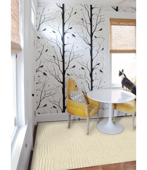 Channels Area Rug Feizy Channels Global Geometric, Ivory, 7'-9" x 9'-9" Area Rug