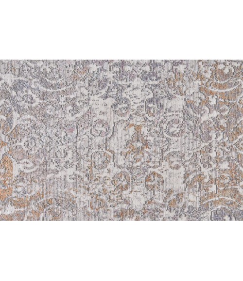 Feizy Cecily Luxury & Glam Distressed, Gray/Orange/Purple, 8' x 8' Square Square Rug
