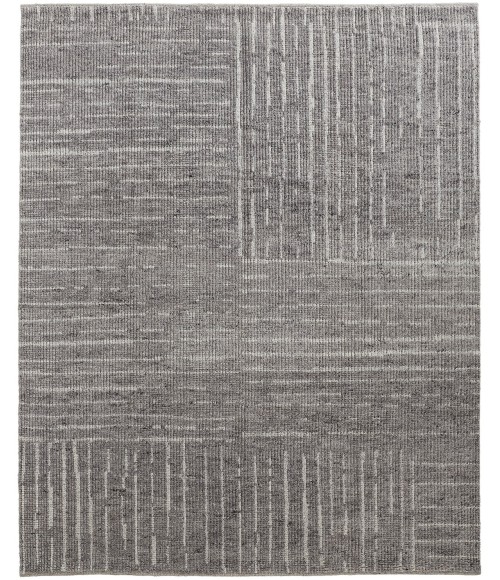 Feizy Alford Minimalist Eyelash Wool Rug, Silver Gray/Ivory, 9ft-6inx13ft-6in Area Rug