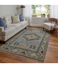 Fillmore Area Rug Feizy Fillmore Vintage Medallion, Blue/Green, 2'-6" x 14' Runner