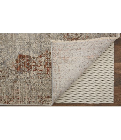 Feizy Kaia Casual Distressed, Tan/Ivory/Orange, 2'-6" x 12' Runner