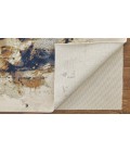 Feizy Clio Industrial Abstract, Blue/Orange/Ivory, 7'-9" x 10' Area Rug