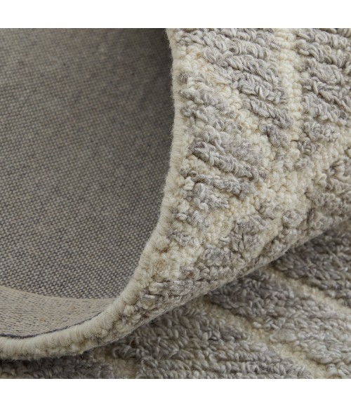 Asher Area Rug Feizy Asher Industrial Geometric, Taupe/Gray/Ivory, 9' x 12' Area Rug
