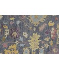 Feizy Karina Luxe Hand Knot Botanical Rug, Blue/Wheat Beige, 2ft-6in x 8ft-Runner