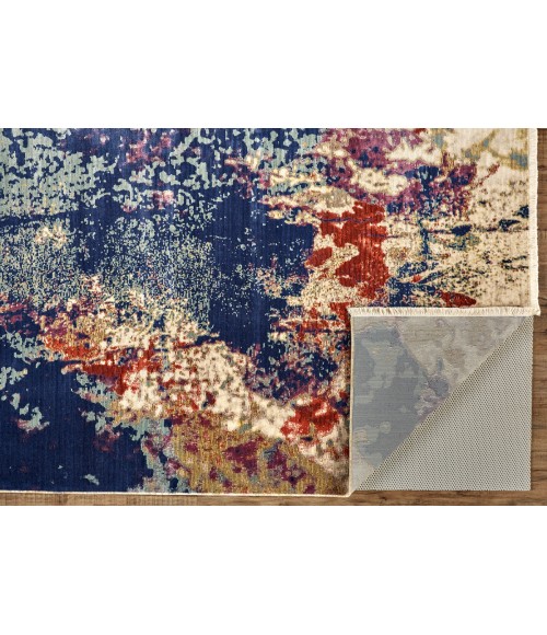 Feizy Torina Classic Abstract, Blue/Purple/Gold, 9'-6" x 12'-7" Area Rug