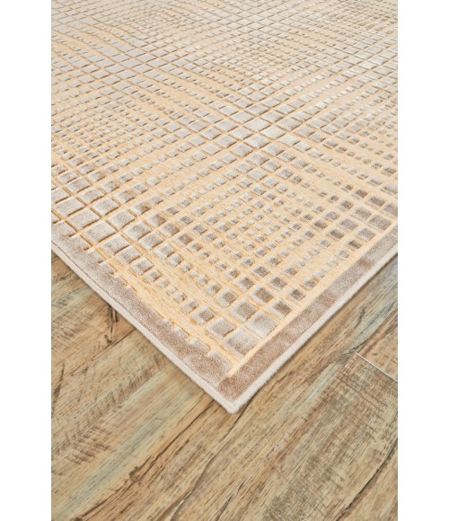 Feizy Saphir Zam Mid-Century Modern Geometric, Tan/Brown/Taupe, 2'-6" x 8' Runner