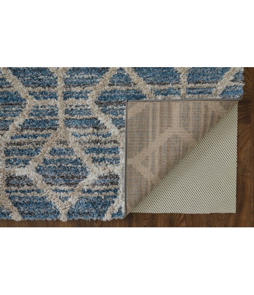 Feizy Mynka Bohemian & Eclectic Diamond, Blue/Ivory, 2'-6" x 8' Runner